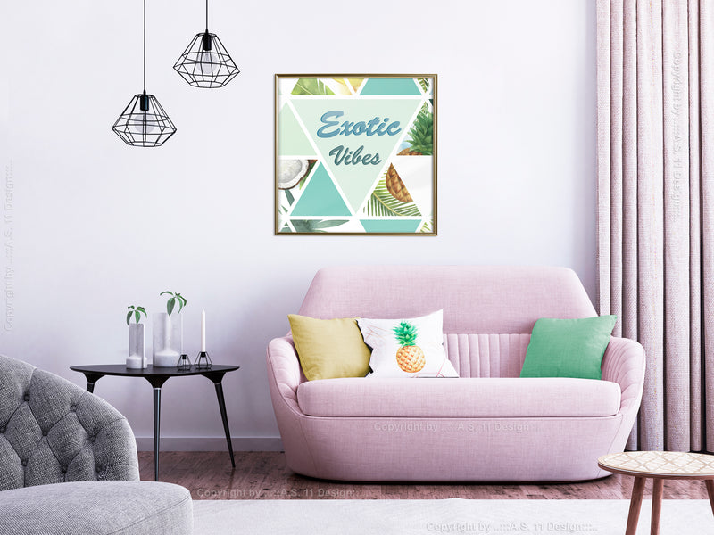 Poster - Tropical Mosaic (Square)  - goud