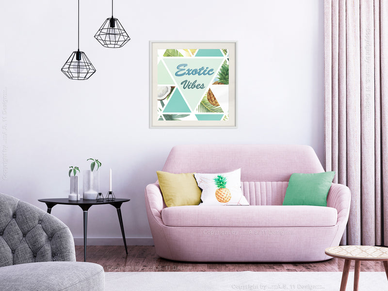 Poster - Tropical Mosaic (Square)  - wit passepartout