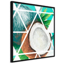 Poster - Tropical Mosaic with Coconut (Square)  - zwart