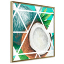 Poster - Tropical Mosaic with Coconut (Square)  - goud