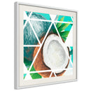 Poster - Tropical Mosaic with Coconut (Square)  - wit passepartout