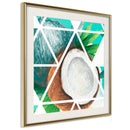 Poster - Tropical Mosaic with Coconut (Square)  - goud passepartout
