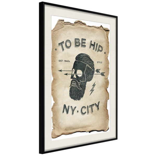 Poster - Hipster  - zwart passepartout
