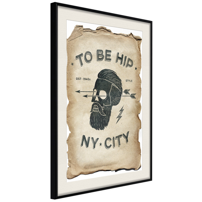 Poster - Hipster  - zwart passepartout