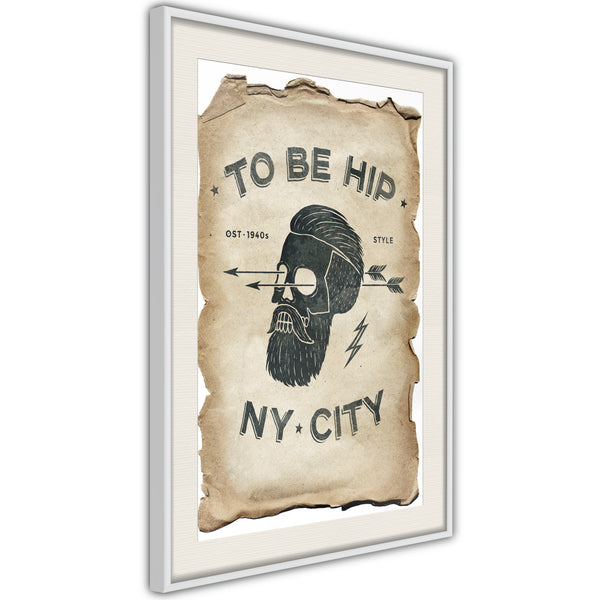 Poster - Hipster  - wit passepartout