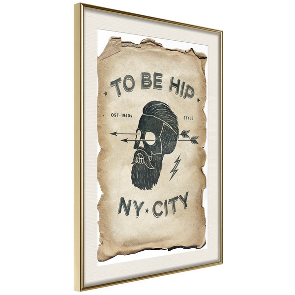 Poster - Hipster  - goud passepartout