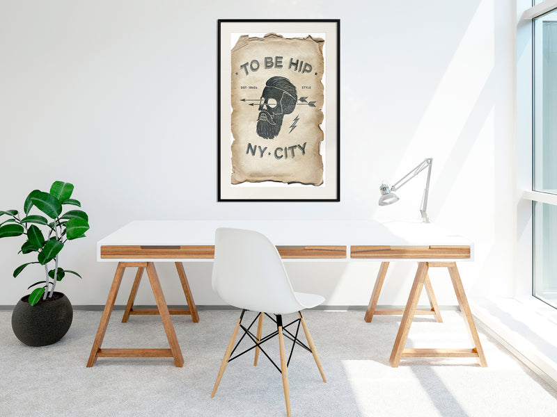 Poster - Hipster  - zwart passepartout