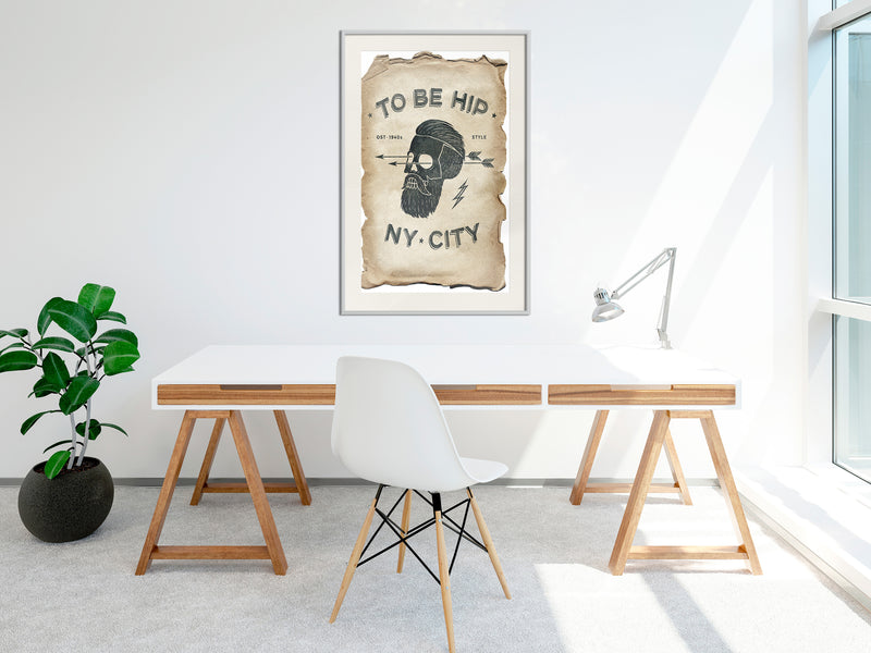 Poster - Hipster  - wit passepartout