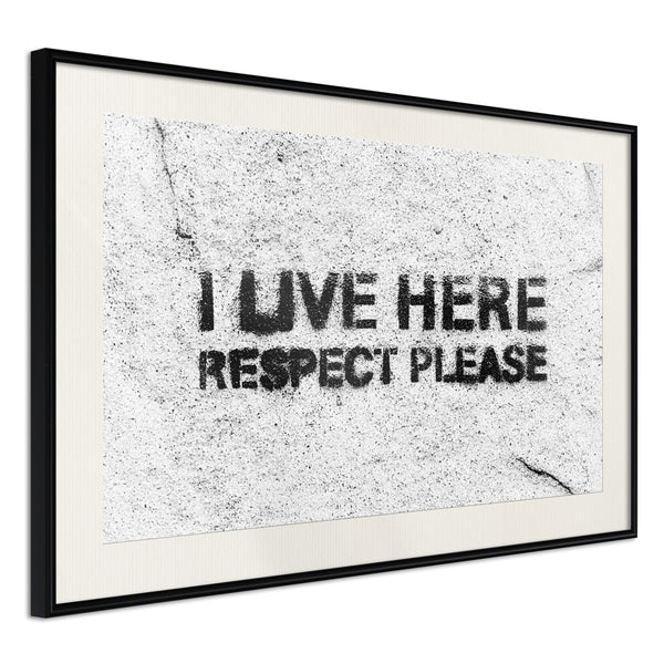 Poster - Respect  - zwart passepartout