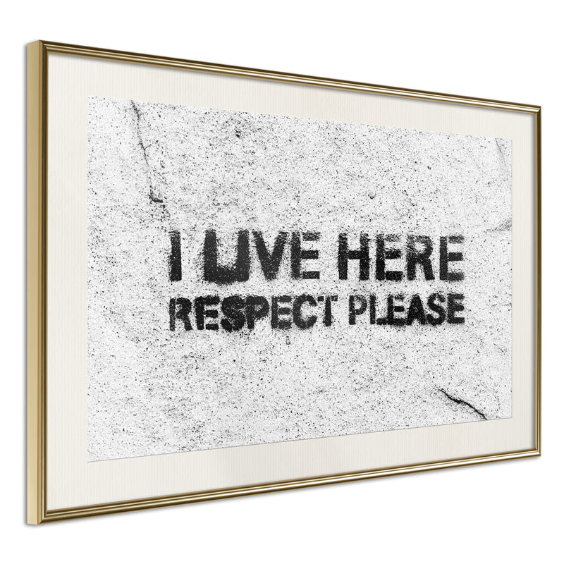 Poster - Respect  - goud passepartout