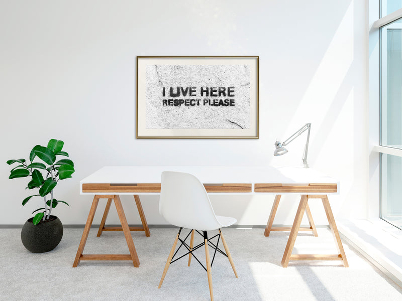 Poster - Respect  - goud passepartout