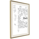 Poster - Math Formulas  - goud passepartout