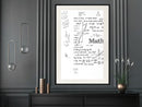 Poster - Math Formulas  - zwart passepartout