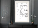Poster - Math Formulas  - wit passepartout