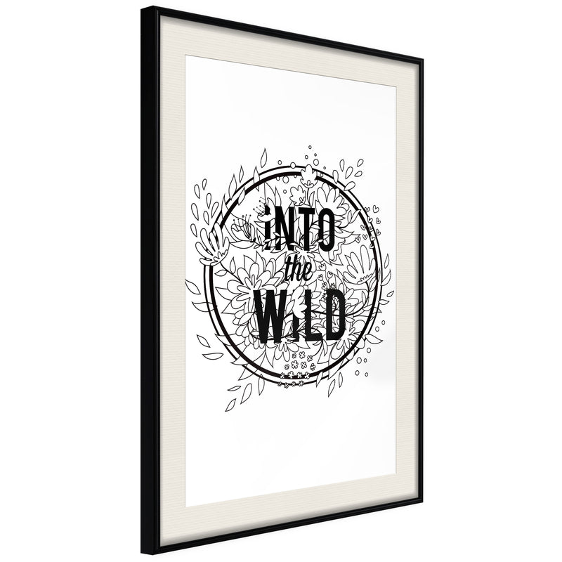 Poster - Connect with Nature  - zwart passepartout