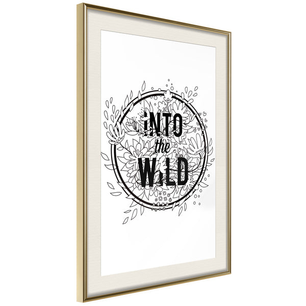 Poster - Connect with Nature  - goud passepartout