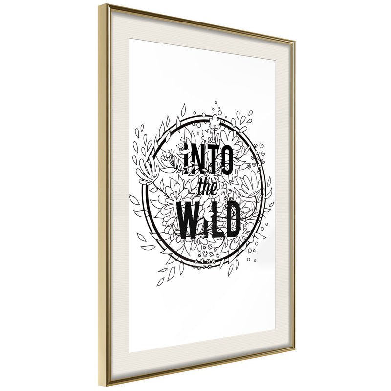 Poster - Connect with Nature  - goud passepartout