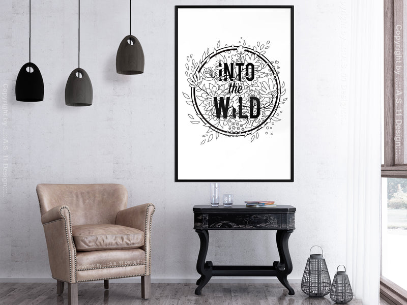 Poster - Connect with Nature  - zwart