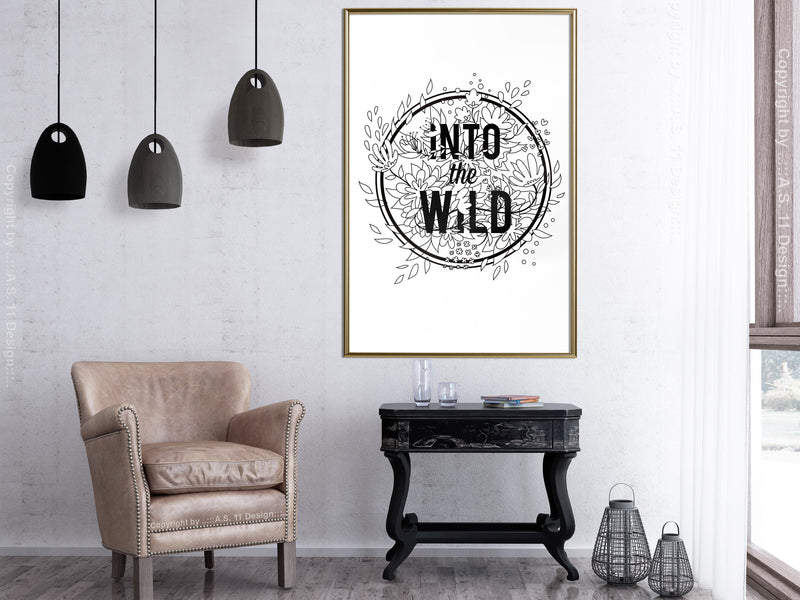 Poster - Connect with Nature  - goud