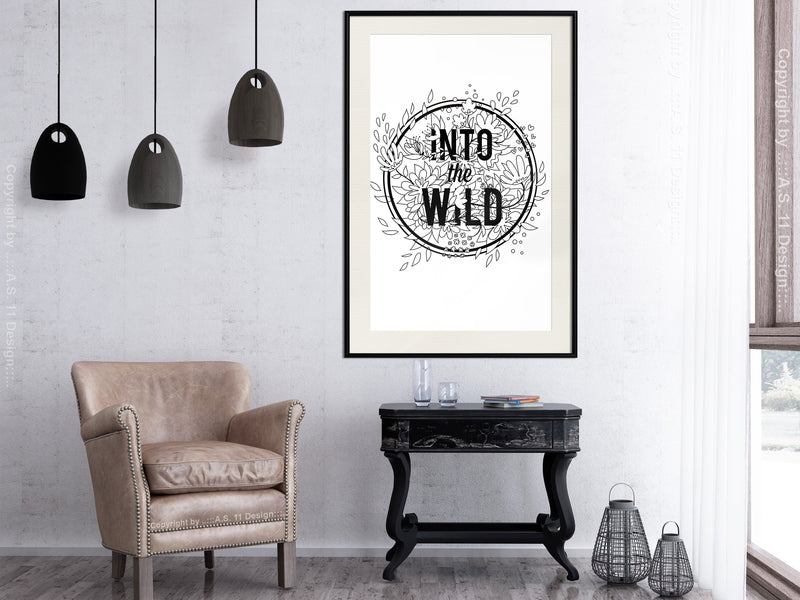 Poster - Connect with Nature  - zwart passepartout