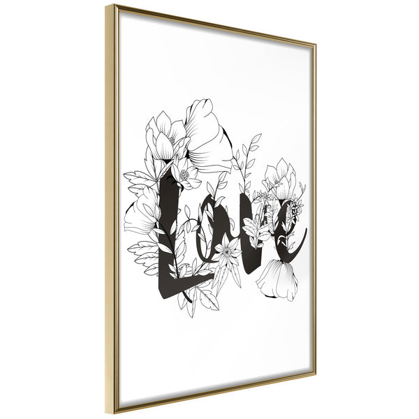 Poster - Blossoming Love  - goud