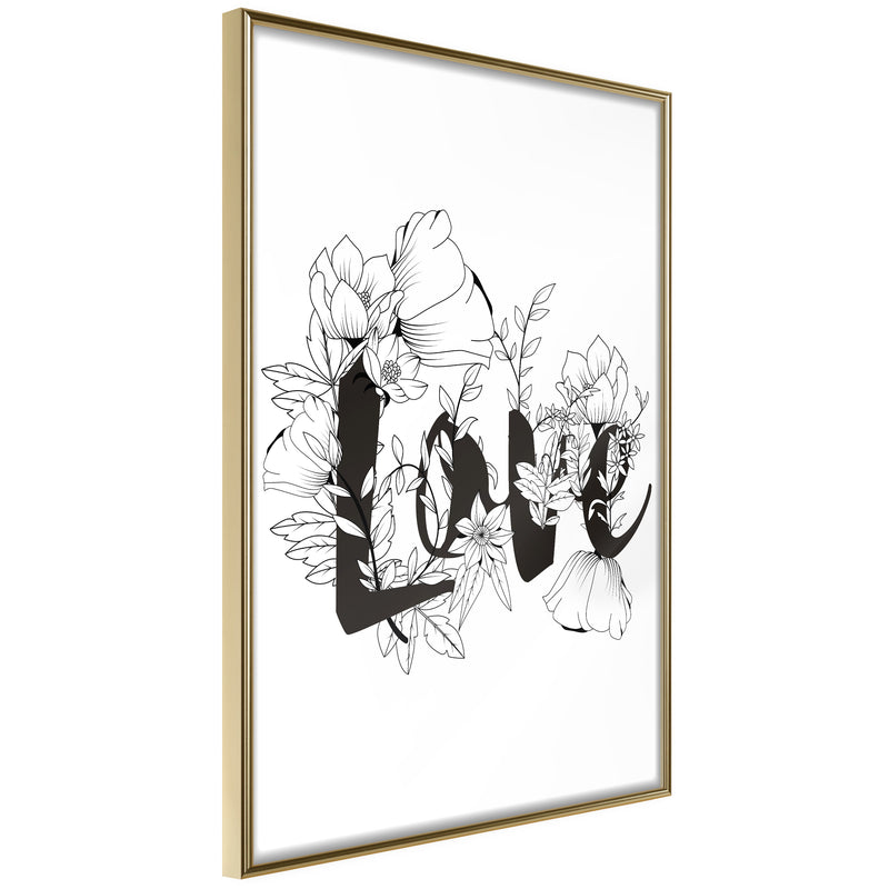 Poster - Blossoming Love  - goud