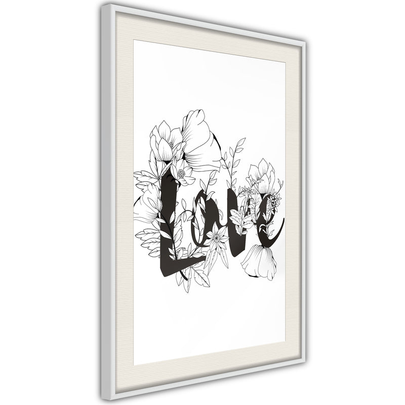 Poster - Blossoming Love  - wit passepartout
