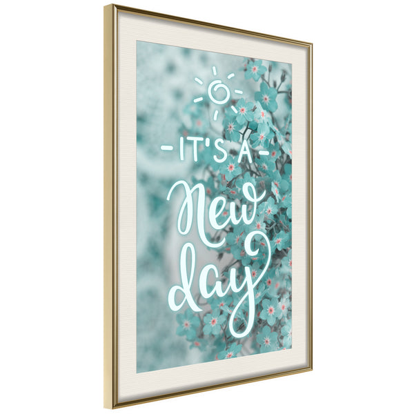 Poster - New Day  - goud passepartout