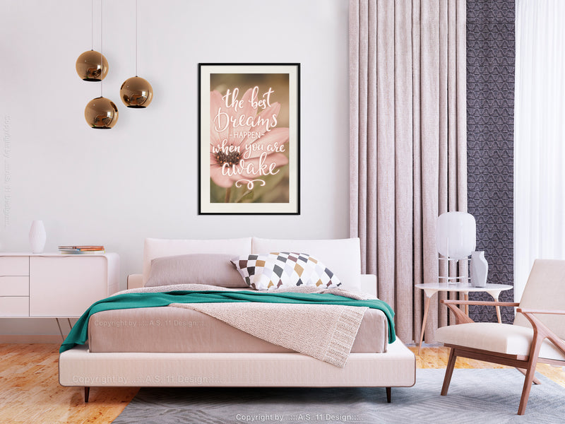 Poster - The Best Dreams  - zwart passepartout