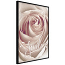 Poster - Rose with a Message   - zwart
