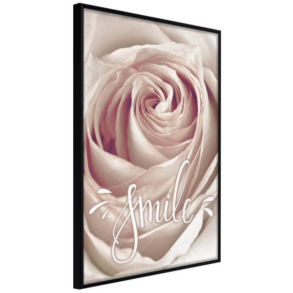 Poster - Rose with a Message   - zwart