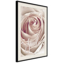 Poster - Rose with a Message   - zwart passepartout
