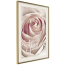 Poster - Rose with a Message   - goud passepartout
