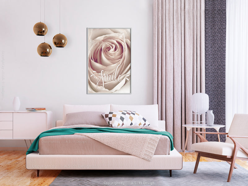 Poster - Rose with a Message   - wit