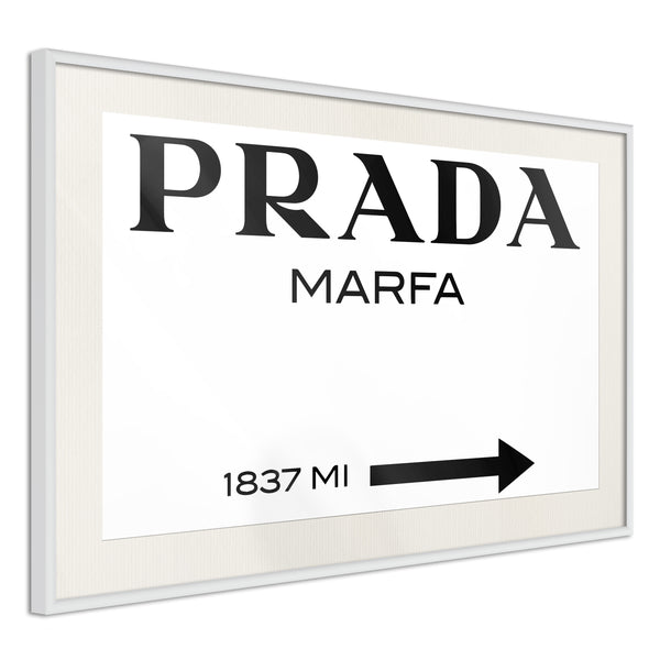 Poster - Prada (White)  - wit passepartout