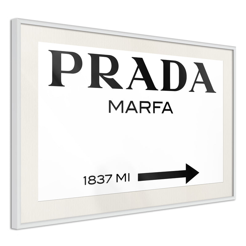 Poster - Prada (White)  - wit passepartout