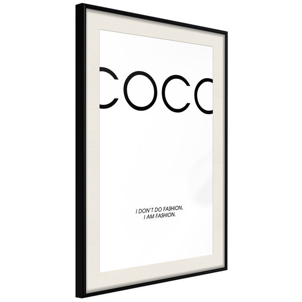 Poster - I Am Fashion  - zwart passepartout