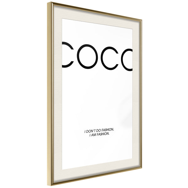 Poster - I Am Fashion  - goud passepartout