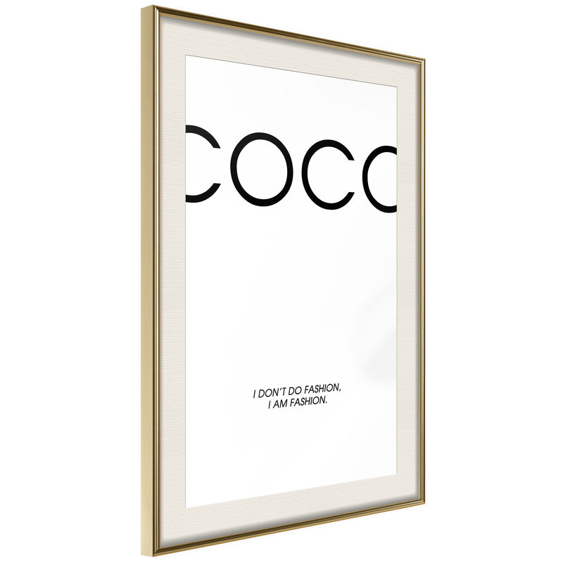 Poster - I Am Fashion  - goud passepartout