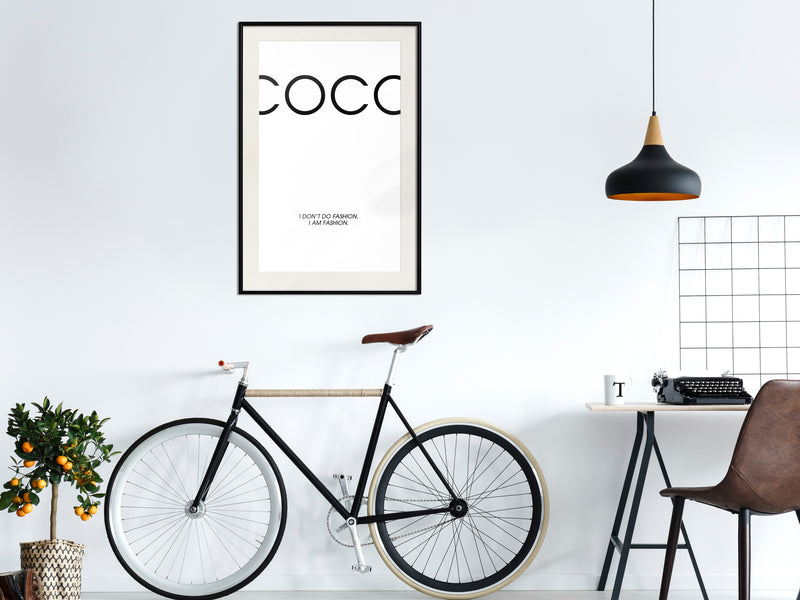 Poster - I Am Fashion  - zwart passepartout