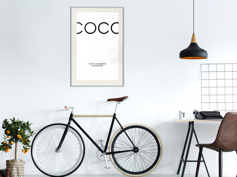Poster - I Am Fashion  - wit passepartout