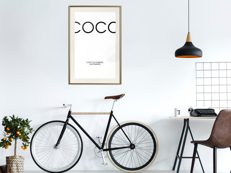 Poster - I Am Fashion  - goud passepartout