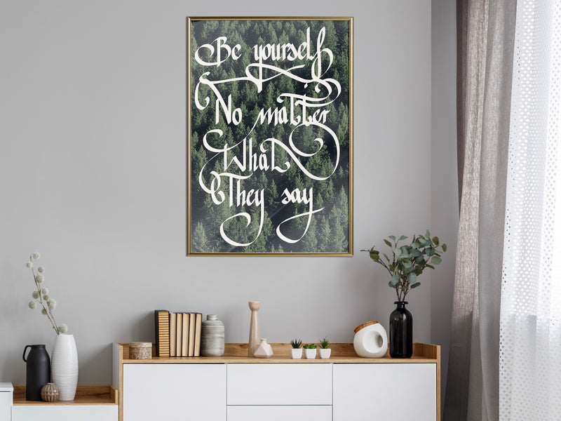 Poster - Be Yourself  - goud