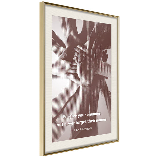 Poster - Hands  - goud passepartout