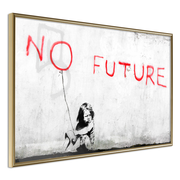 Poster - Banksy: No Future  - goud