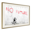 Poster - Banksy: No Future  - goud passepartout