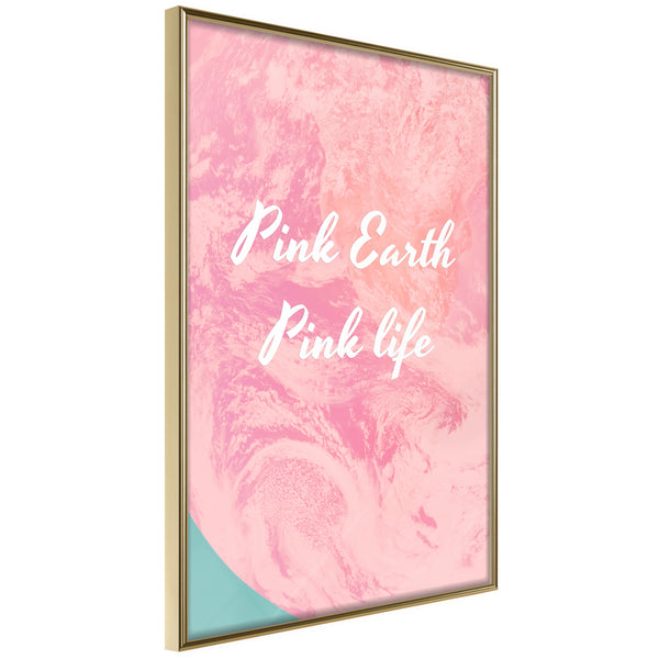 Poster - Pink Life  - goud