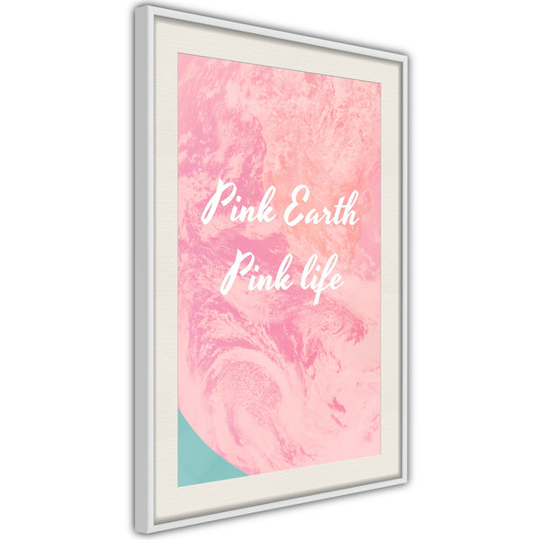 Poster - Pink Life  - wit passepartout