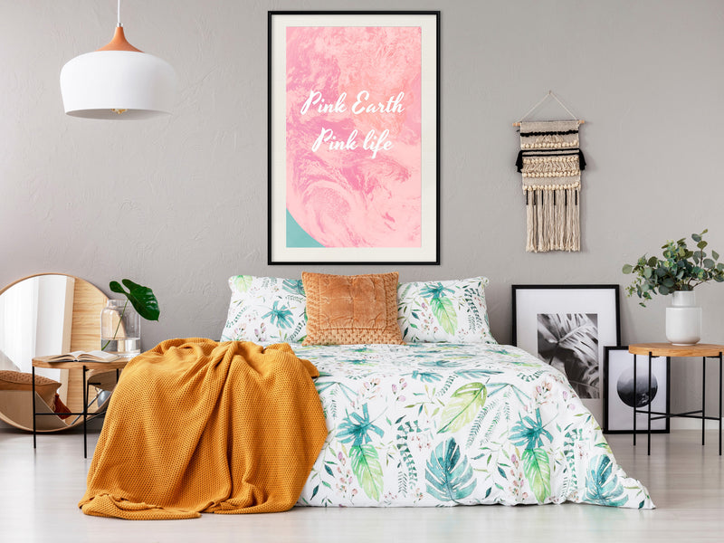 Poster - Pink Life  - zwart passepartout