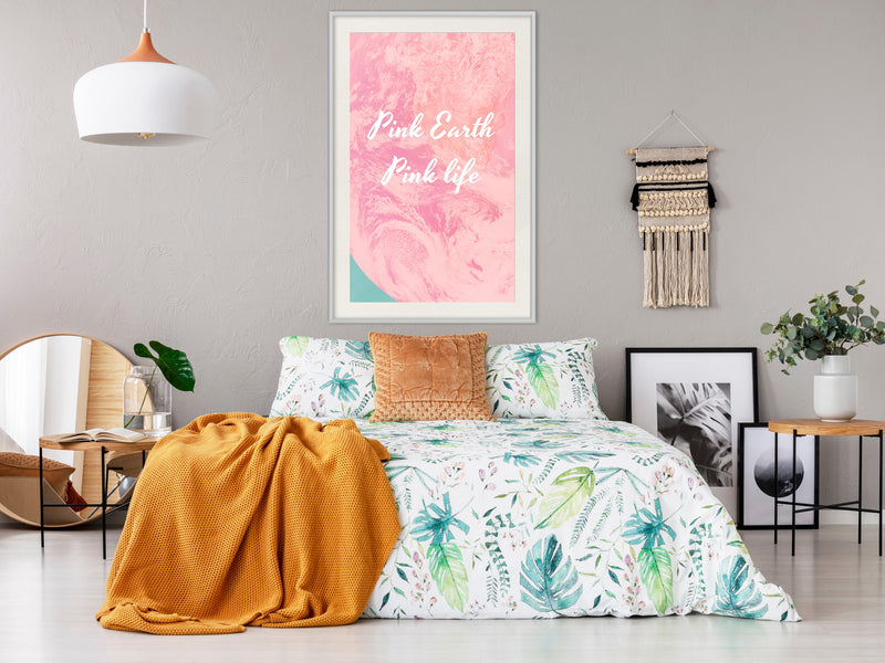 Poster - Pink Life  - wit passepartout